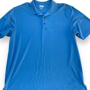 Greg Norman Play Dry Blue Collared Henley Short Sleeve Golf Shirt Men's XL